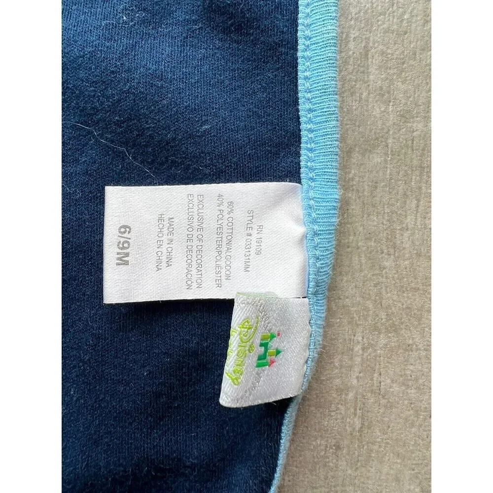 DISNEY Mickey Mouse Baby Boy Cotton Fabric Drool Cloth Teething Bib 6-9m Blue